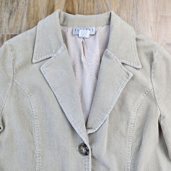 💜Finesse Cream Corduroy Fitted Jacket Large - Picture 4 of 9